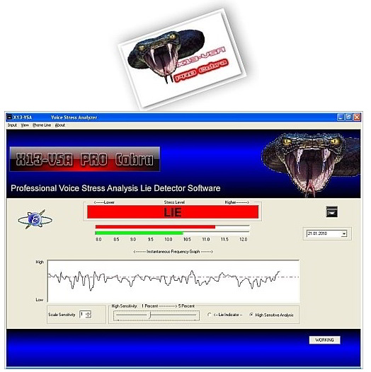 X13-VSA PRO Cobra Voice Stress Analysis Lie Detector Software App